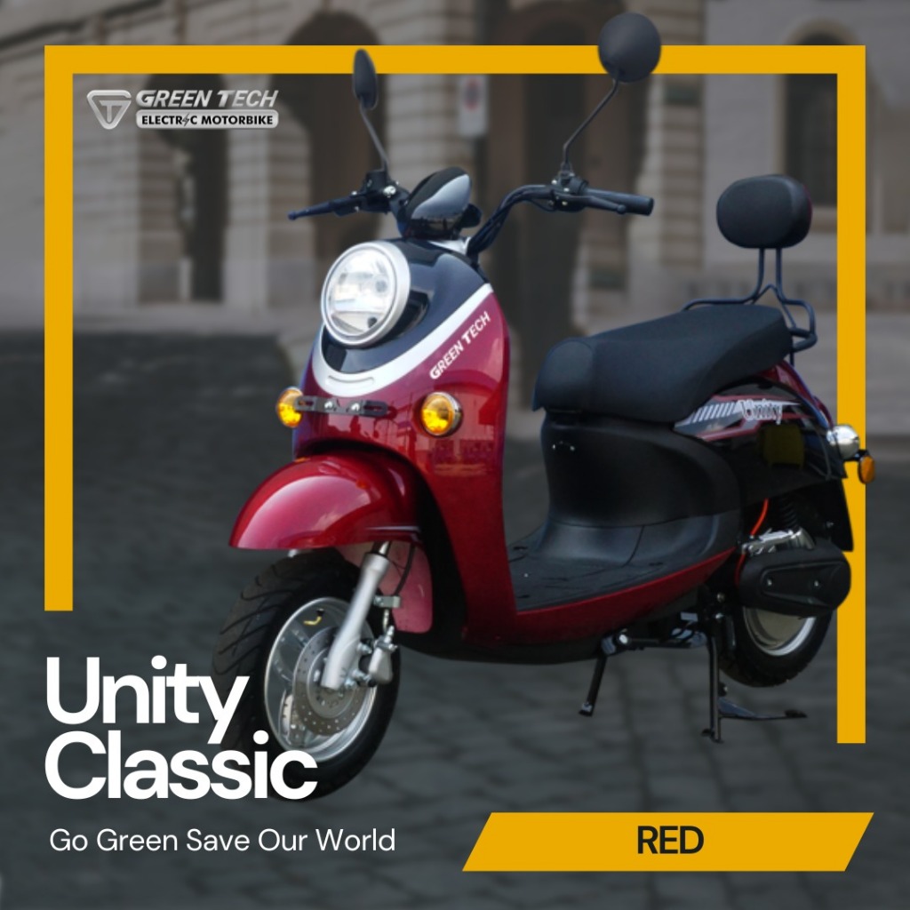 NEW EDITION Sepeda Motor Listrik Greentech - UNITY CLASSIC 1500 WATT - RED OFF THE ROAD