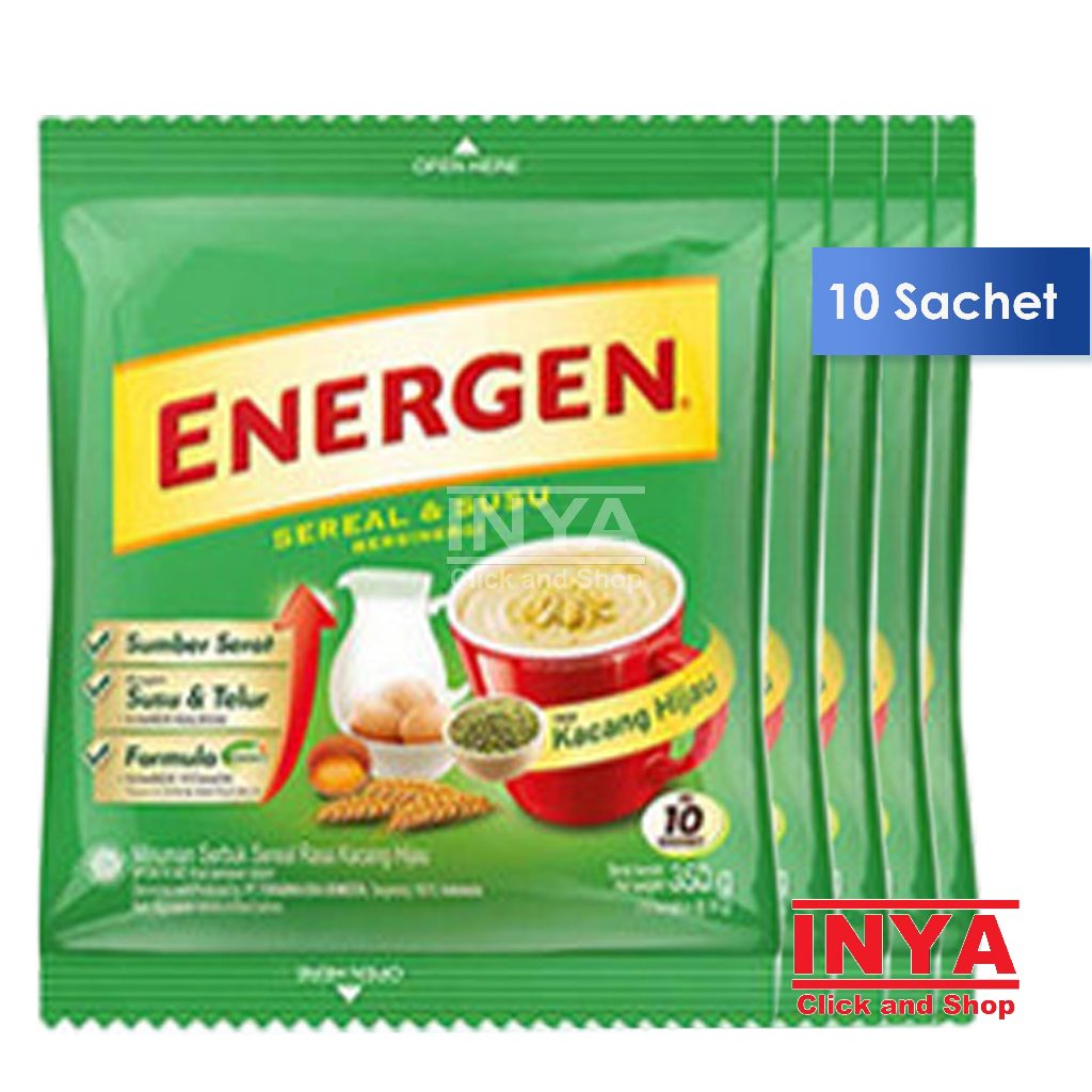 

Energen Sereal & Susu Kacang Hijau 10x35gr Renceng - Minuman Serbuk Sereal - Cereal