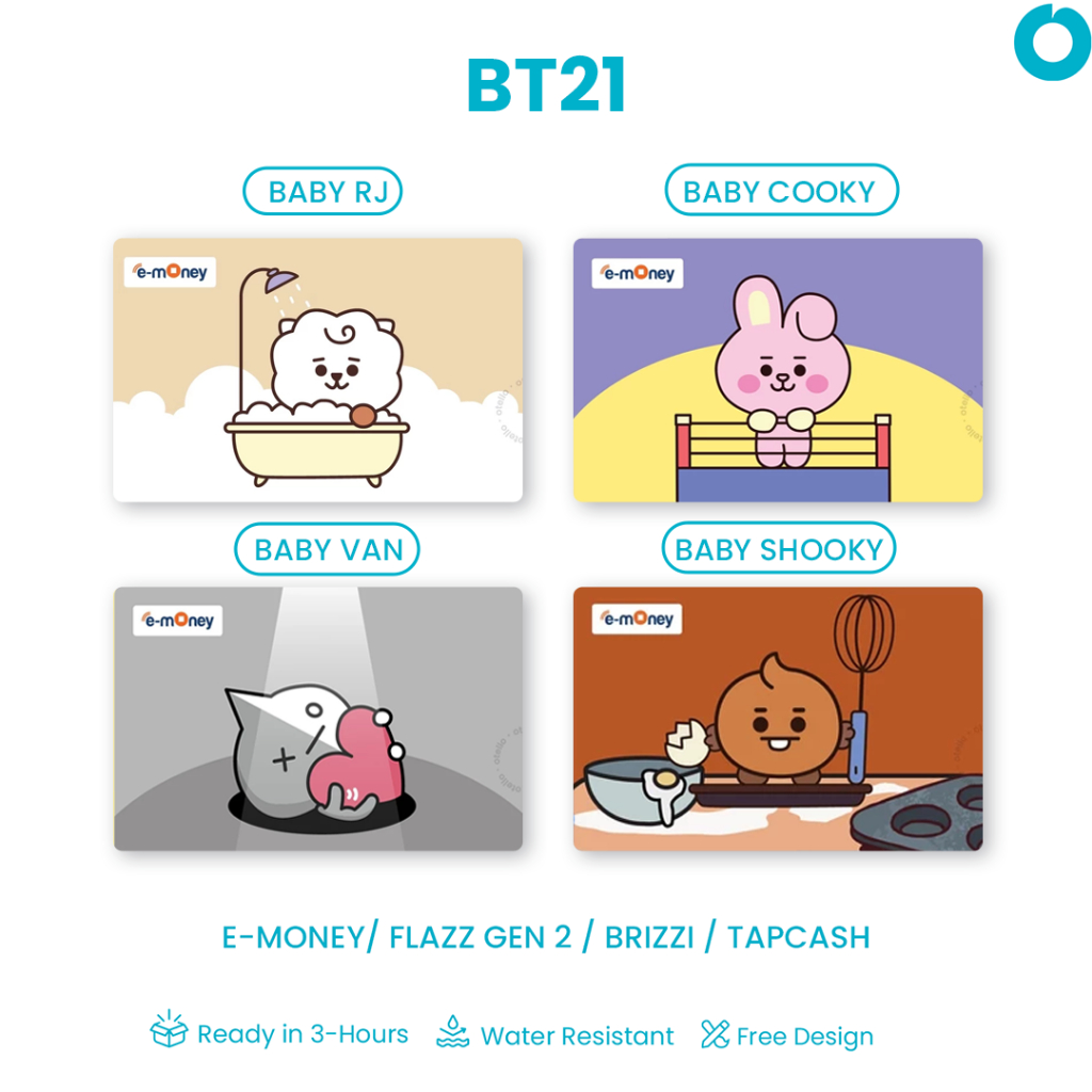 Kartu eMoney Baby BT21 e-Money Card BTS eToll Mandiri BT 21 Karakter BTS Army Bangtan Kpop Korea