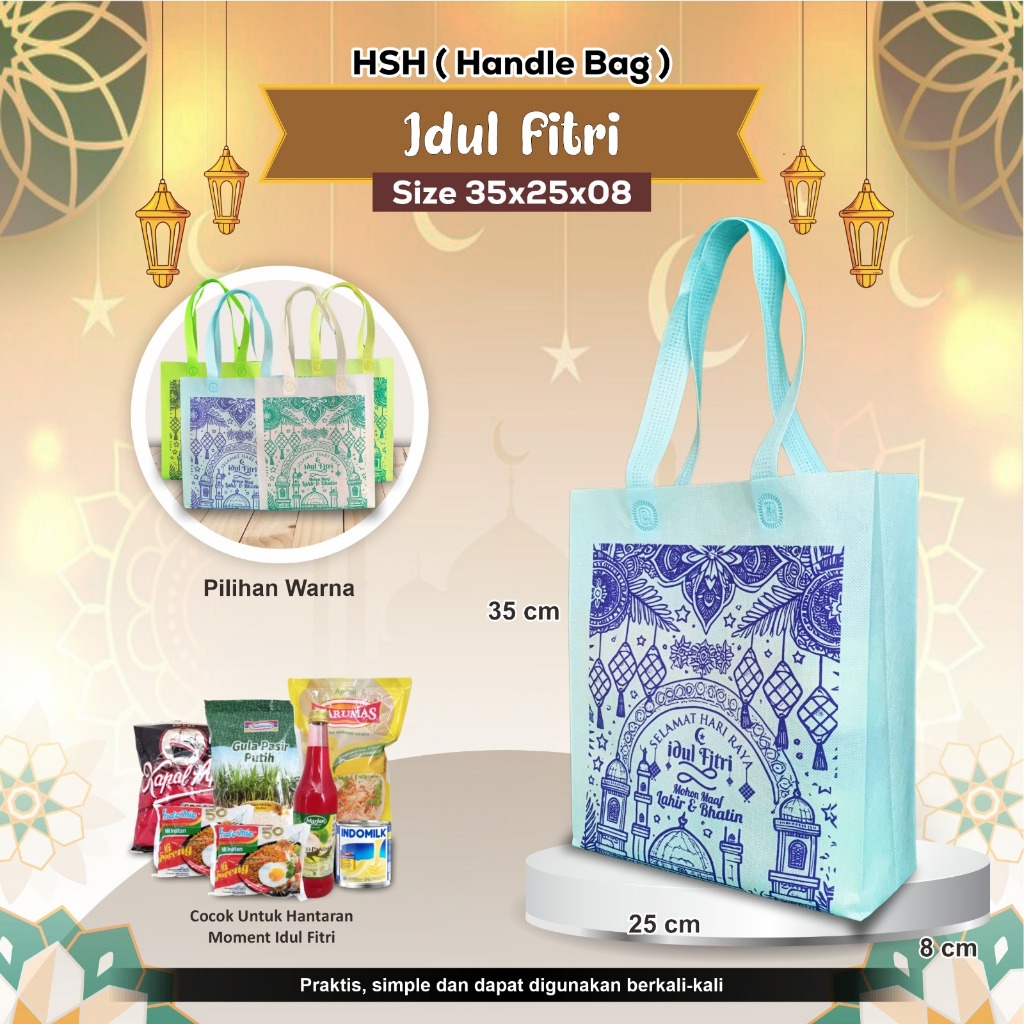 

Tas Spunbond Lebaran Idul Fitri Goodie Bag Idul Fitri Lebaran Tas Hampers Hari Raya Idul Fitri Lebaran 35x25x08