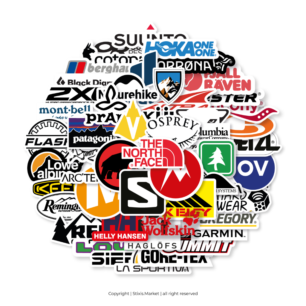 

[READY] STICKER PACK | BRAND OUTDOOR | 51 PCS | KISSCUT | WATERPROFF | STIXIS.MARKET