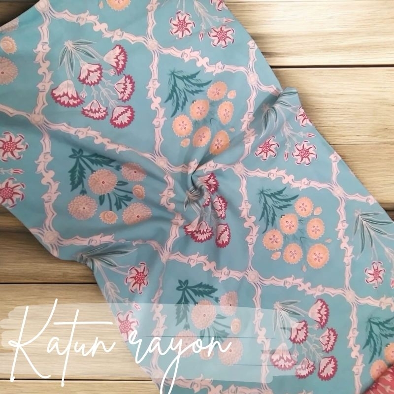 kain katun rayon motif bunga,kain rayon viscose premium