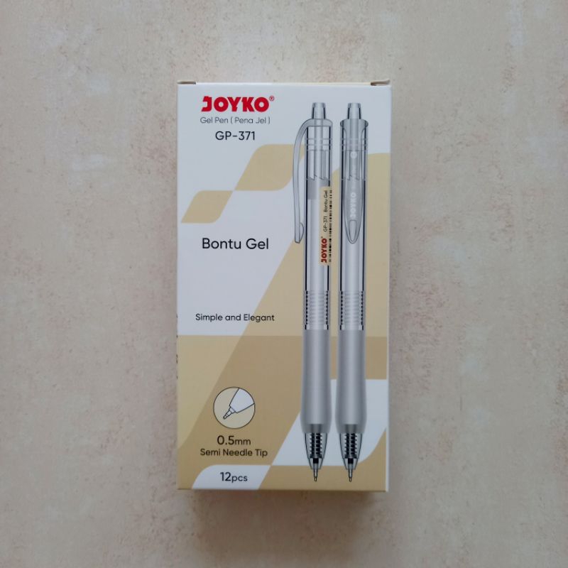 

[ PACK ISI 12 PCS ] Pulpen Gel Pen Pena Jel 0.5 mm Joyko Bontu GP 371
