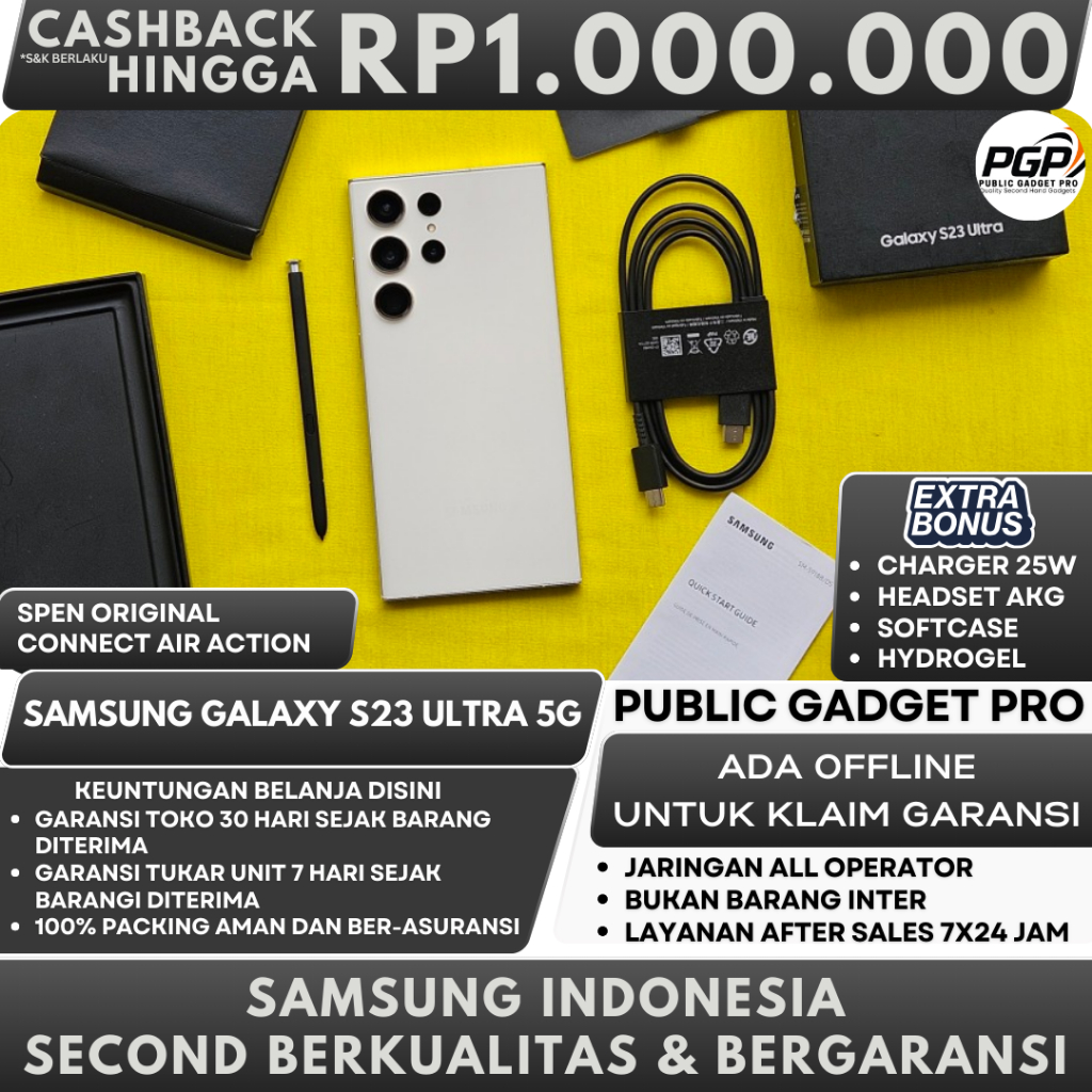 SAMSUNG GALAXY S23 ULTRA 5G 12/1TB 12/512GB 12/256GB SECOND RESMI SEIN INDONESIA