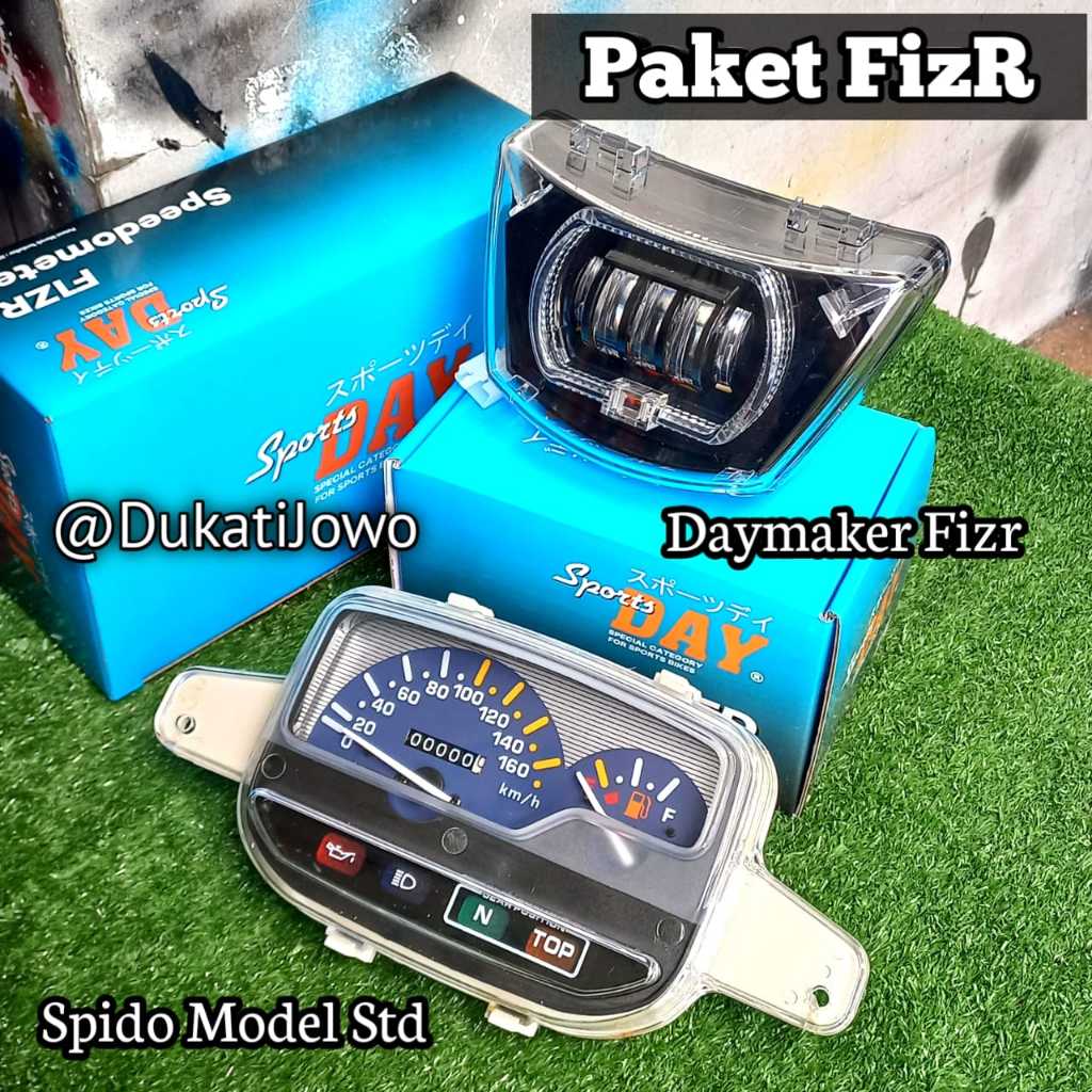 PAKET FIZR LAMPU DEPAN LED FIZR SPIDO SPEEDOMETER FIZR SET LAMPU LED SPORTSDAY