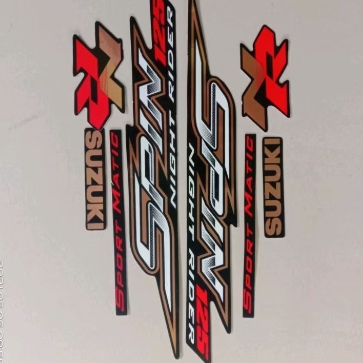 STRIPING LIST STIKER SUZUKI SPIN 125 NR 1 NR 2 SPIN 125 NIGHT RIDER NR I NR II HITAM GOLD