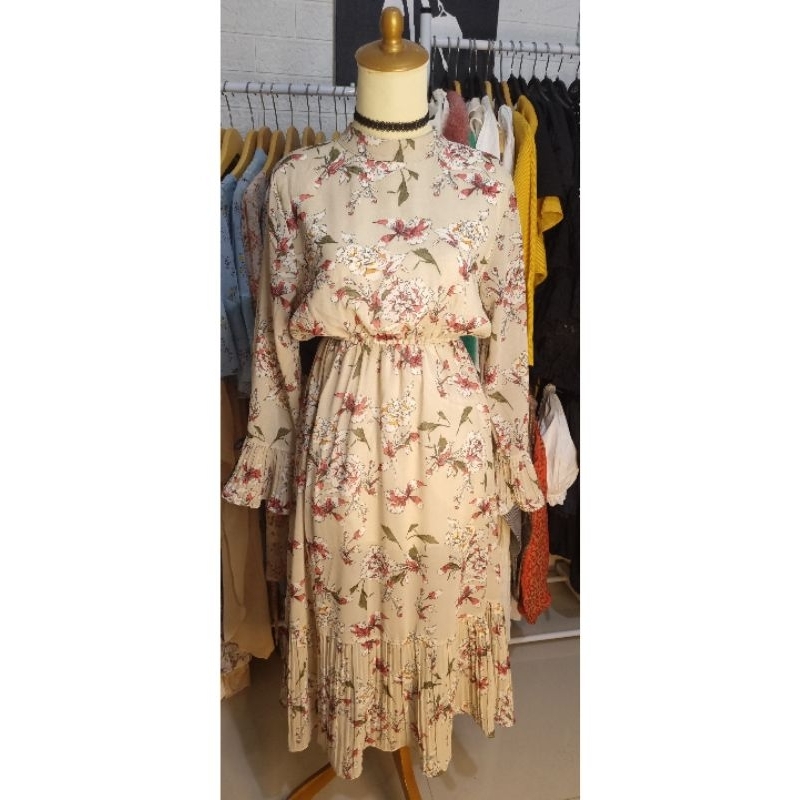 Dress sifon bunga bunga