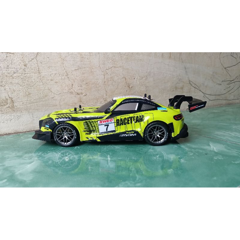 Mercedes Benz AMG Hijau Stabilo Race Team 4WD Mobilan Rc Remote control Jeep off-road 4wd