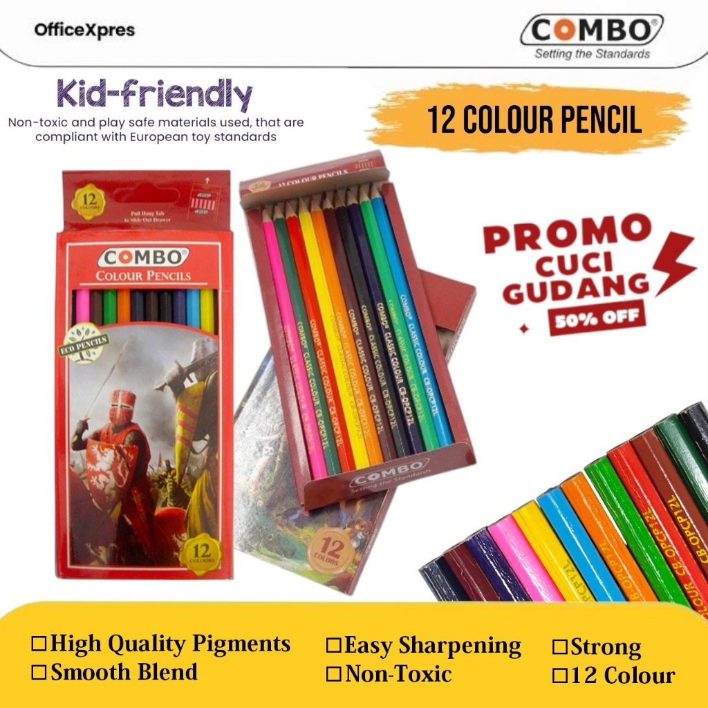 

Pencil Colouring 12 Colour / Pensil Warna 12 Warna / Colour Pencils Long / Alat Mewarnai 12 Pensil