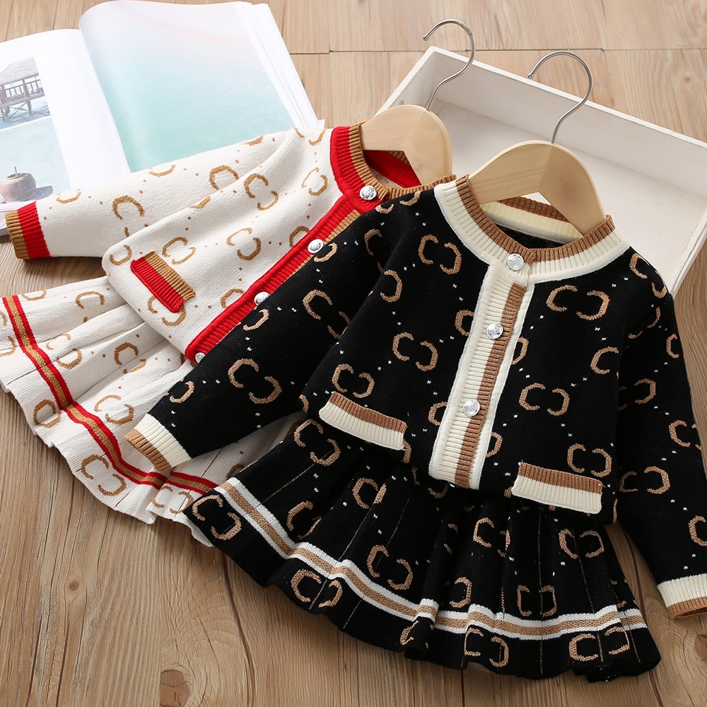 Setelan Anak Perempuan Rajut Baju Anak Set Cardigan dan Rok SABINE