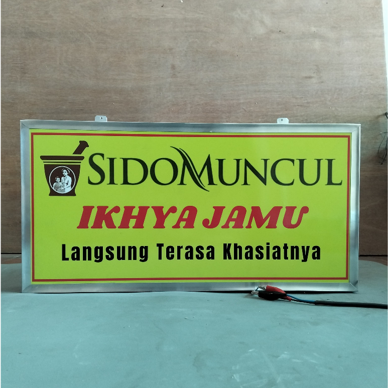 [BISA COD] SATU HARI JADI NEON BOX AKRILIK SIDOMUNCUL DUA SISI NYALA DEPAN BELAKANG