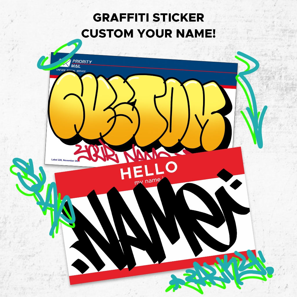 

Lite Sticker | Graffiti Sticker Custom Budget Pack (24 PCS, Nama Sendiri)