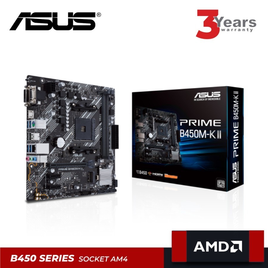 ASUS PRIME B450M-K II DDR4 SOCKET AM4 MOTHERBOARD AMD / B450M