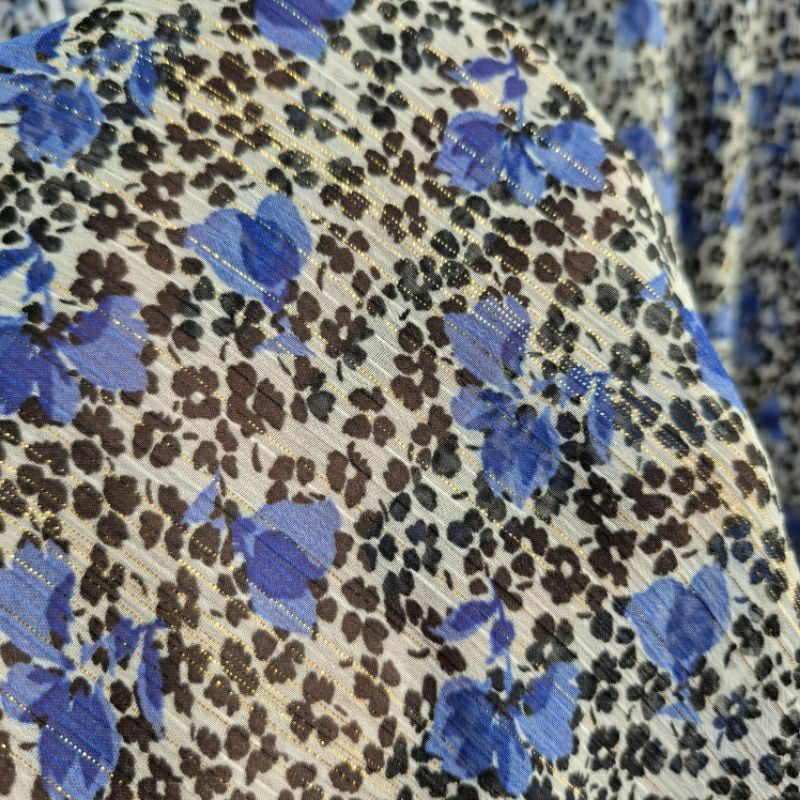 KAIN SIFON KRINGKEL MOTIF BUNGA KECIL  - KAIN SIFON MOTIF KEMBANG KECIL - BAHAN KAIN MOTIF BUNGA KEC