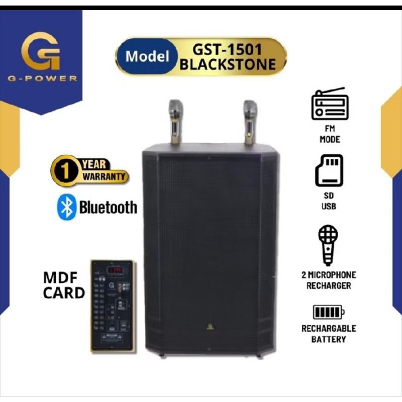 speaker portable g-power 15 inch/speaker bluetooth GST-1501