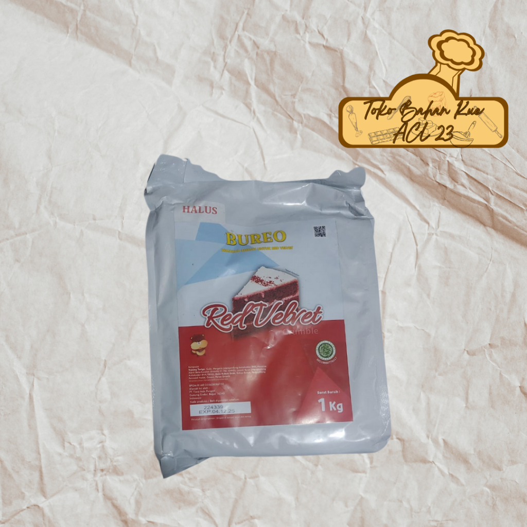 

Bureo Red Velvet Crumble/Remahan Biskuit Rasa Red Velvet/Bubuk Biskuit 1 Kg 500gr 250gr 100gr