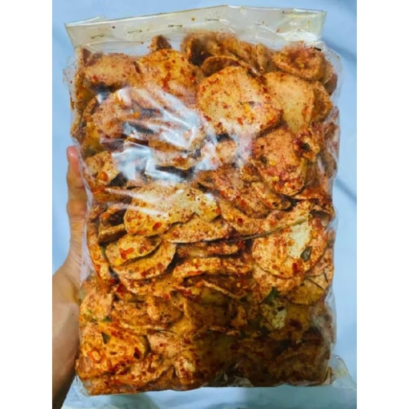 

Basreng keripik/basreng bulat/basreng koin pedas daun jeruk/original daun jeruk kemasan 500gr 250gr