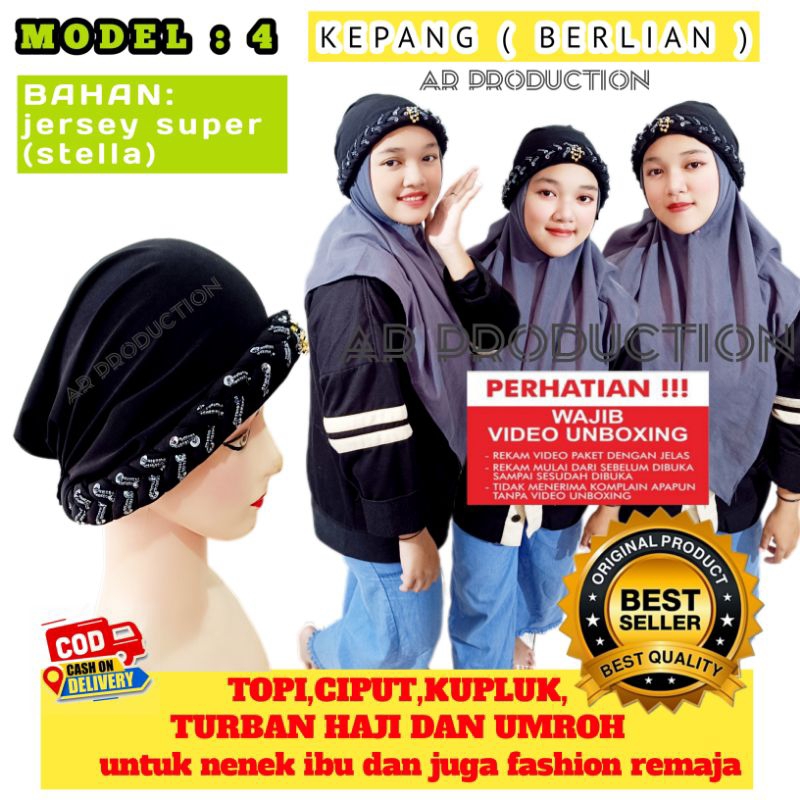CIPUT KUPLUK TURBAN HAJI UMROH untuk EMAK EMAK IBU IBU NENEK NENEK dan FASHION REMAJA MOTIF BERLIAN 