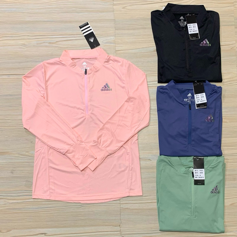 KAOS KERAH ZIPPER LENGAN PANJANG WANITA OLAHRAGA ADIDAS IMPORT PREMIUM RUNNING T-SHIRT POLO LADIES L
