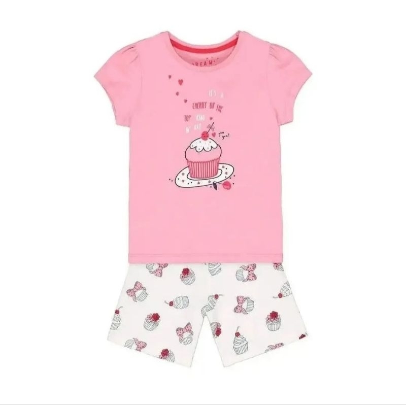 mothercare Pink Cherry Cupcake Shortie Pyjamas