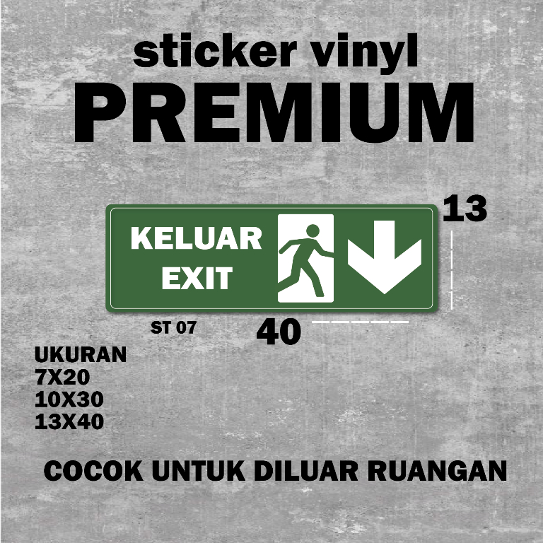 

PDFtek - Stiker Vynil PREMIUM Petunjuk Arah Bawah Keluar Sticker Keluar Dan Exit