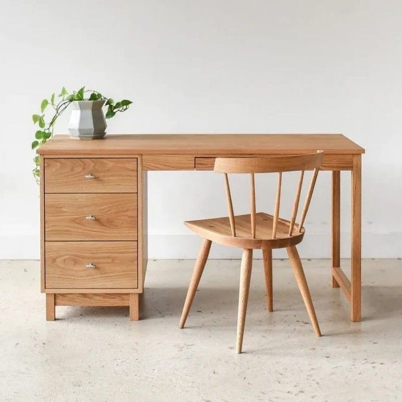 Meja kerja aesthetic minimalis || full kayu jati mewah