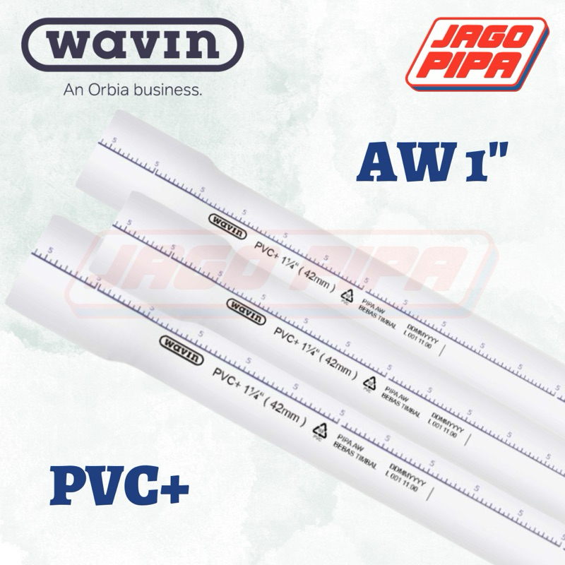 Wavin PVC+ Pipa AW 1 Inch MOF Air Bersih PVC 1" 4 Meter Paralon Putih