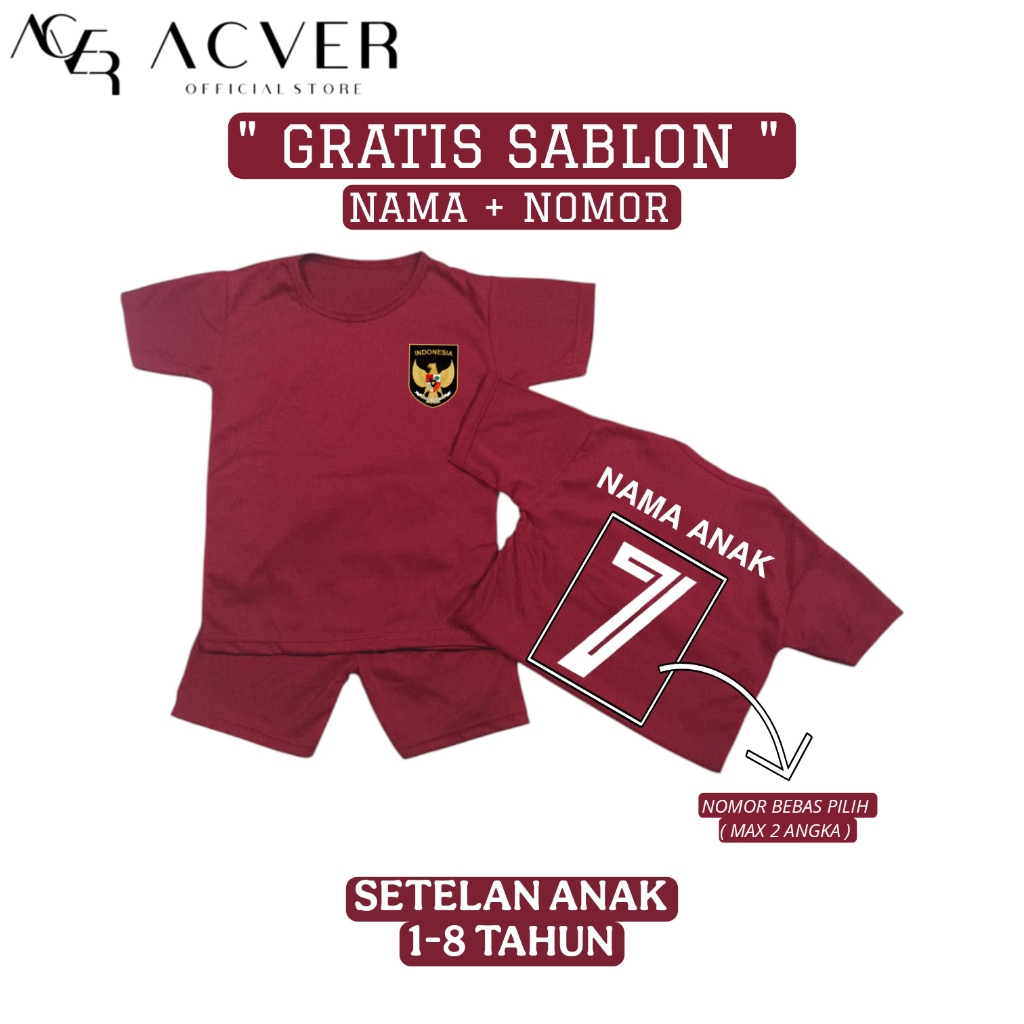 [ GRATIS SABLON NAMA ] Kaos Bola Anak-Anak / Kaos Bola Anak Laki-Laki / Kaos Bola Anak Perempuan / K