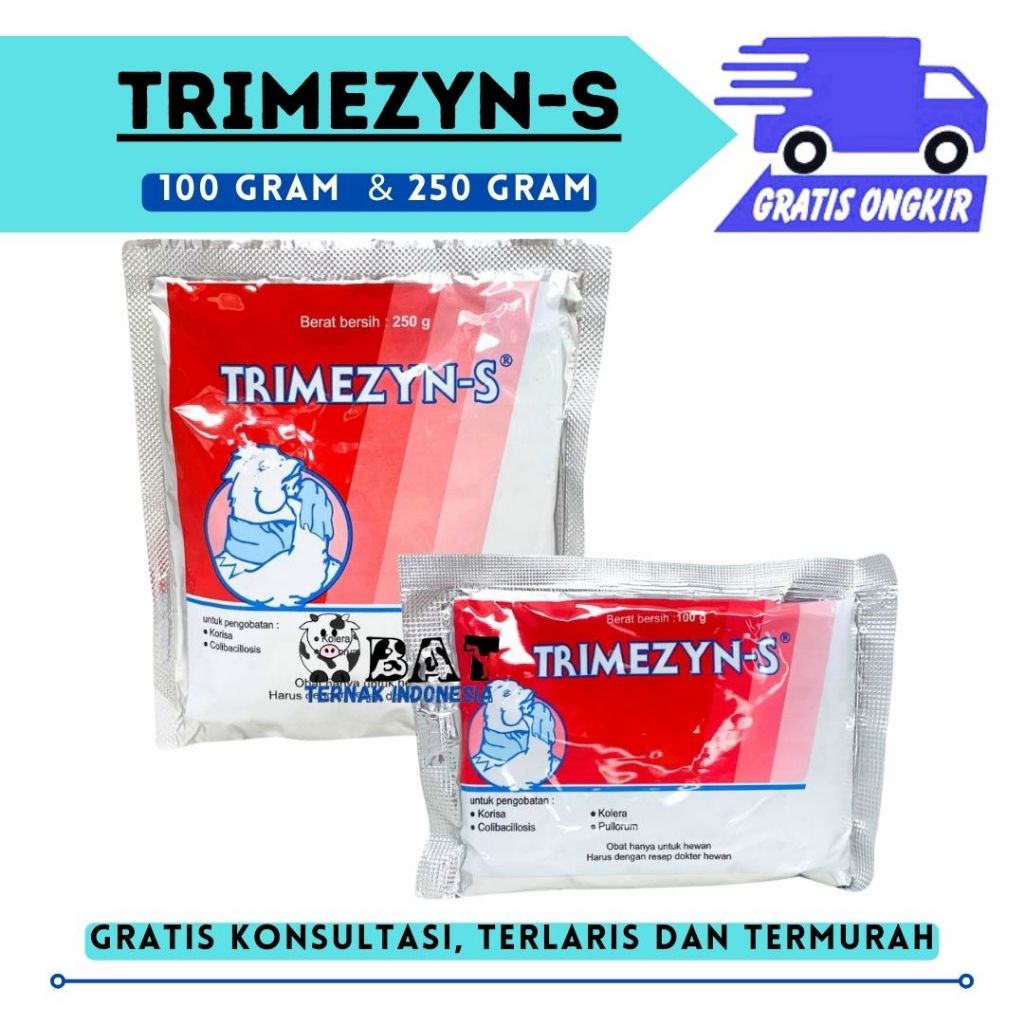 Trimezyn-S 100 GRAM & Trimezyn-S 250 GRAM - Medion Obat Sistem Pernafasan Ayam