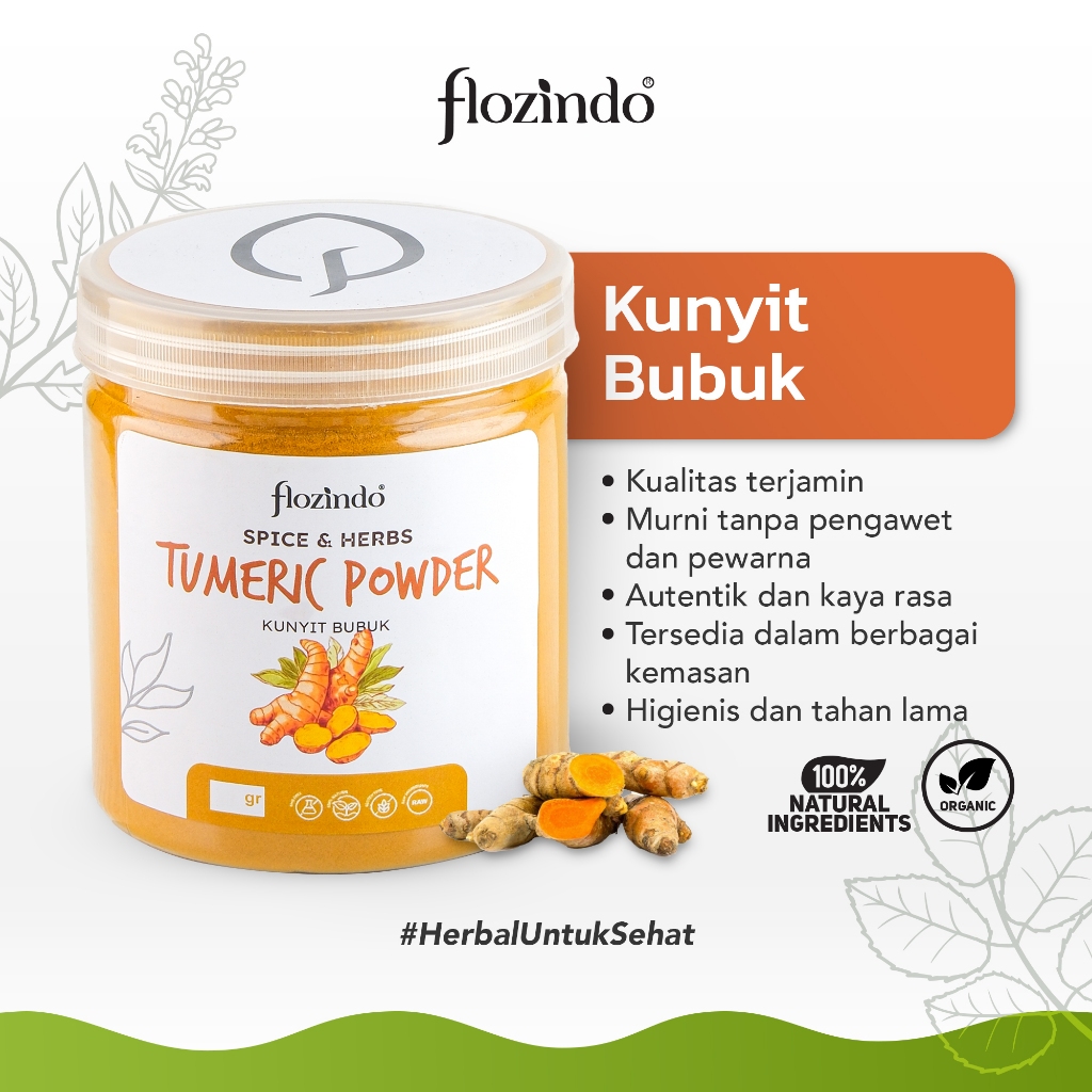 

Bubuk Kunyit Murni Flozindo Kunyit Bubuk Asli Serbuk Kunyit Organik Kunir Bubuk