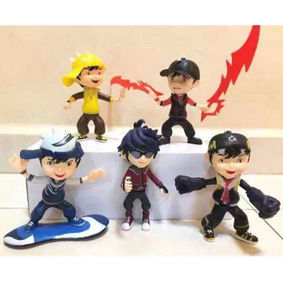 Figure/Mainan Anak/Topper cake Figure Boboiboy Supra Halilintar set 5pcs