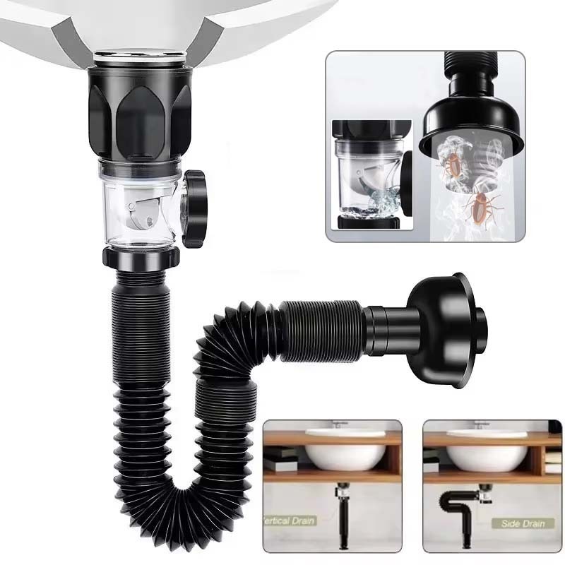Drainer Anti Bau Drainase Afur Sivon Pembuangan Wastafel Cuci Piring Angsa Flexible Wastafel Drainas