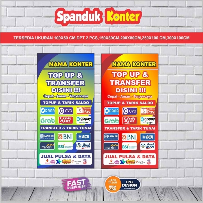 Leeopard Spanduk / Baner Konter Pulsa Custom Desain
