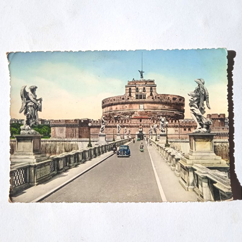 

Antik Kartu Pos Eropa Italia Roma Sant' Angelo Bridge & Castle Tua