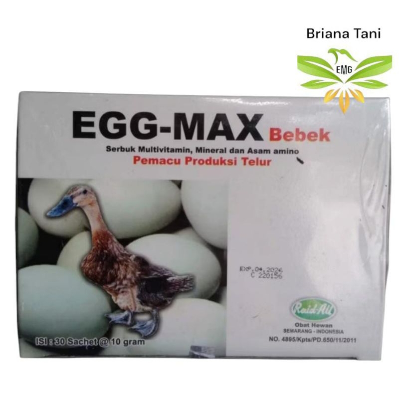 EGG-MAX  BEBEK VITAMIN BEBEK PETELUR 10gr Raid-All Pemacu Perangsang Produksi Telur Bebek