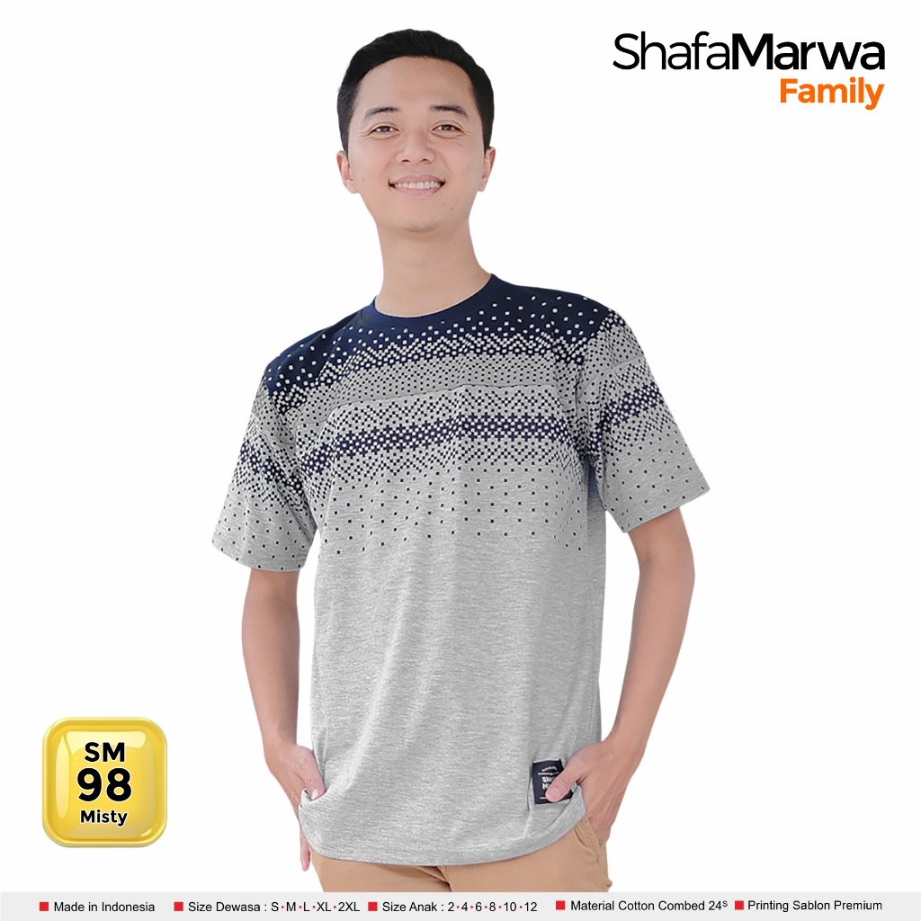 RB1 SHAFA MARWAH Kaos Sarimbit Keluarga Original - Baju Couple Atasan Tunik Family Set SM98 Misty