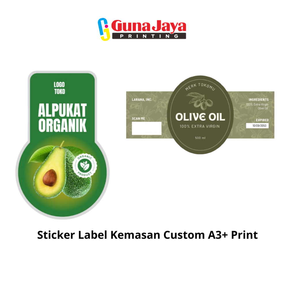 

Sticker Label Kemasan Custom A3+ Print & Cut kiss cut (Minimal 10 Lembar)