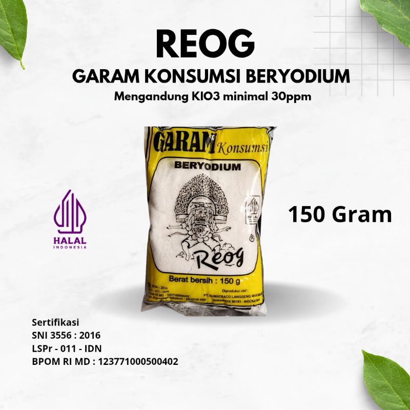 

REOG Garam Dapur/Garam Makan/ Garam Konsumsi Beryodium 150 gram