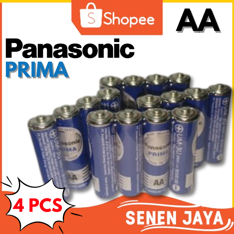 AA Panasonic Prima 1.5V Baterai AA Panasonic Prima Non-Cas Baterai Panasonic Prima 4 PCS