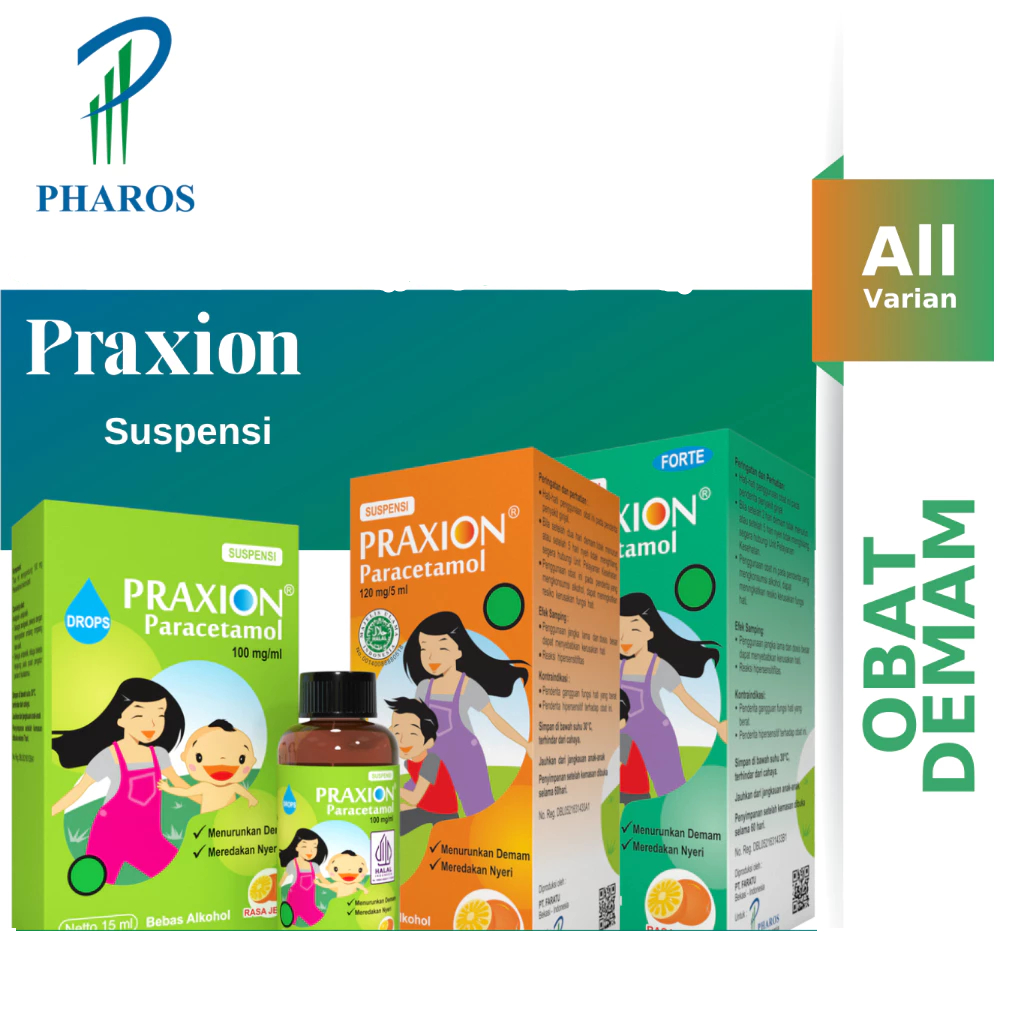 Praxion Forte Sirup / Praxion Suspensi - Pereda Demam & Nyeri pada Anak