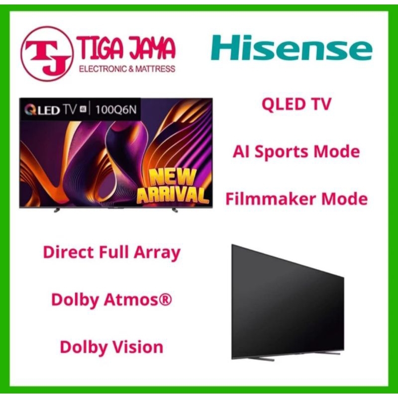 HISENSE 100Q6N QLED TV 100 INCH SMART GOOGLE TV 4K UHD HISENSE 100 Q6N