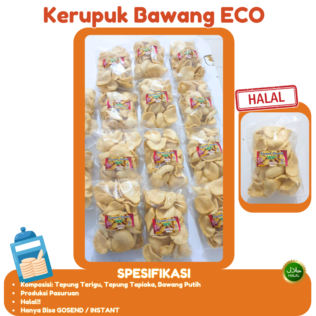 

Kerupuk Bawang Eco Gurih Renyah Enak Halal