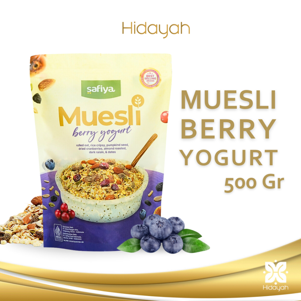 

Muesli Berry Yogurt Safiya 500 Gr Diet Sereal Sarapan Oatmeal Sehat Original