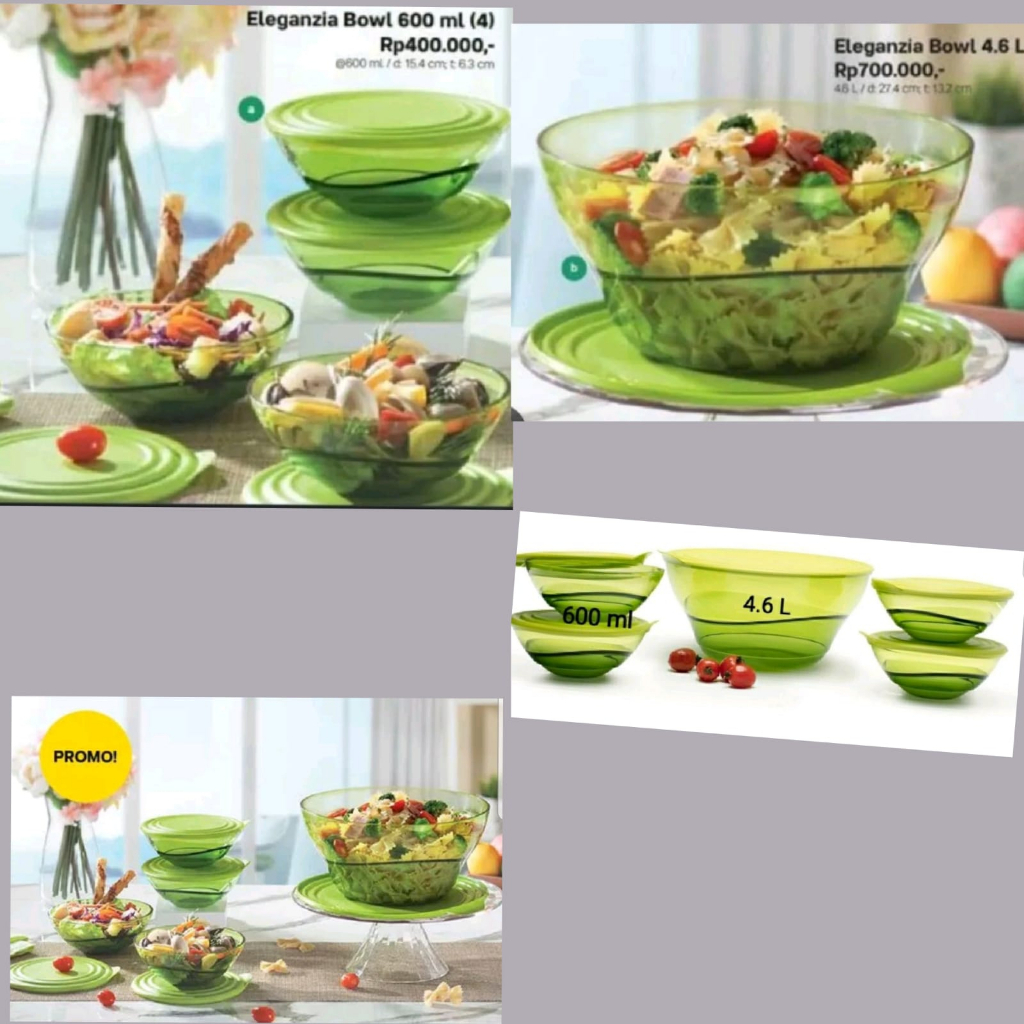 eleganzia bowl 4,6L PROMO elegansia bowl 600ml ORI eleganzia 2,3L'