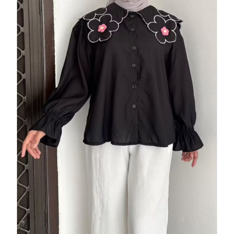 BLOUSE KERAH BORDIR BUNGA