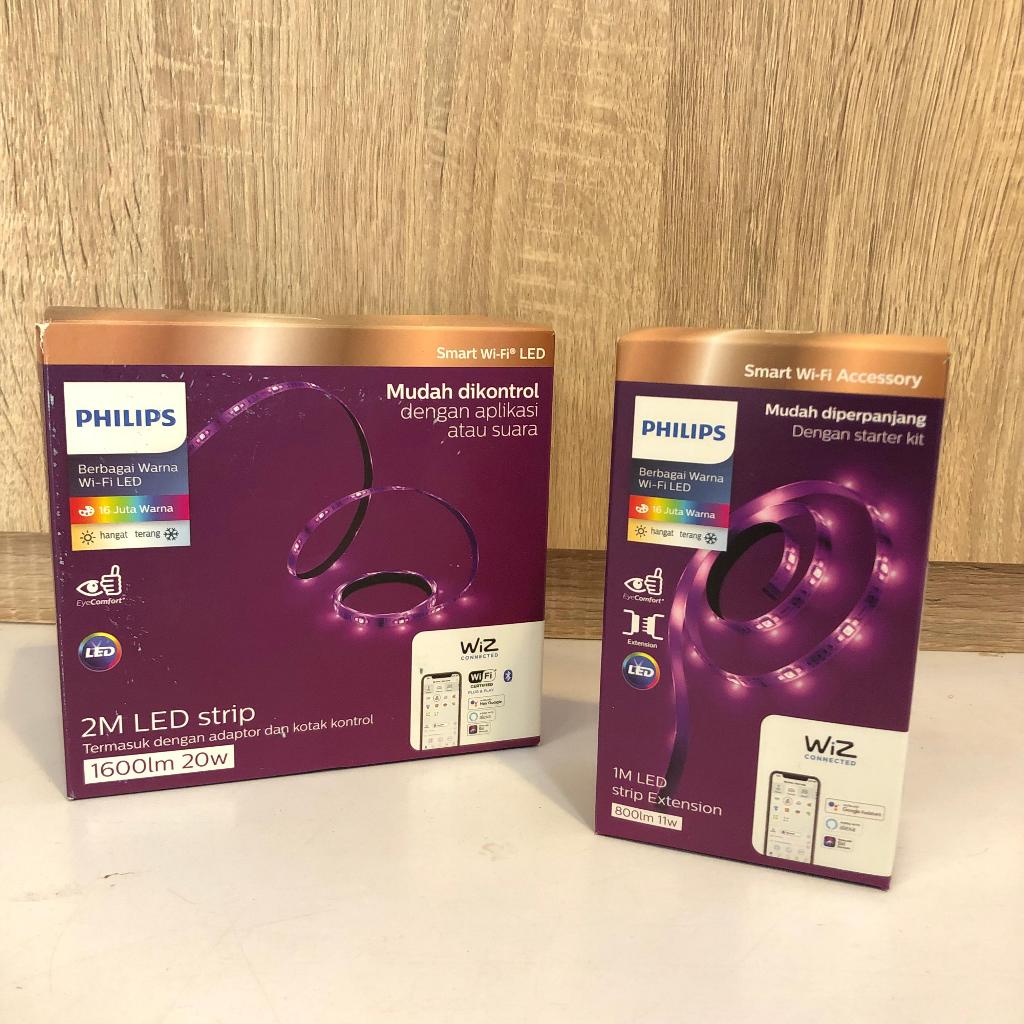 Philips Wifi LED Strip Starter Kit 2M - 2 Meter RGB - LED Strip 1M - 1 Meter Extension RGB Wi-Fi