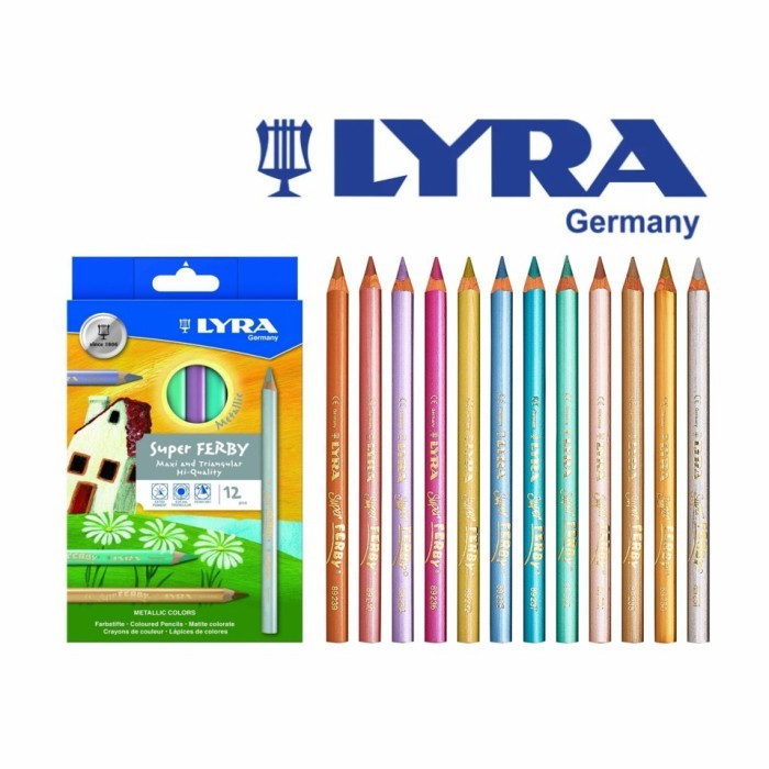 

Pensil Warna Metalik 12 pcs Lyra Super Ferby Metallic Hi Quality Jermn 3721122