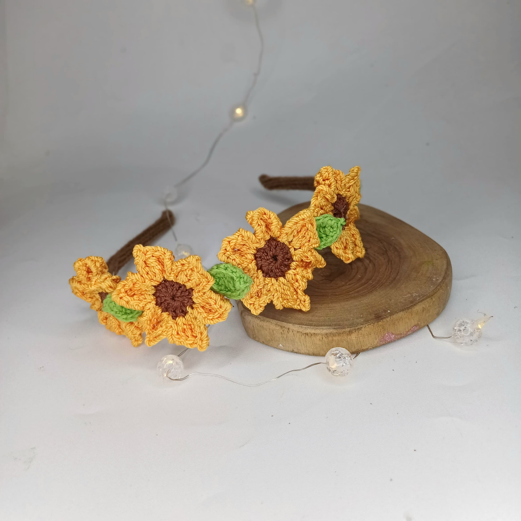 Bando Rajut Bunga Lucu | Crochet Hair Accessories