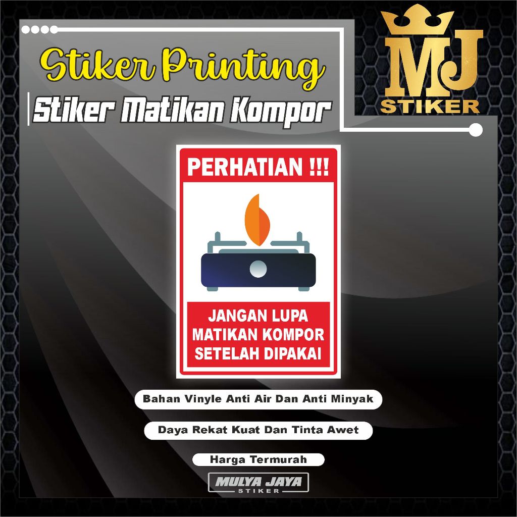 

PROMO Mulya Jaya Stiker Matikan Kompor / Stiker Jangan Lupa Matikan Kompor / Stiker Kompor / Stiker Dapur