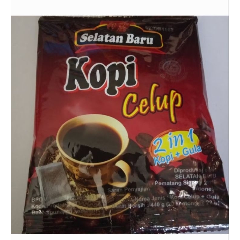 

Kopi Hitam Celup Selatan Baru GULA (2IN1) Asli pengiriman dari Siantar 1 renteng 10 sachet